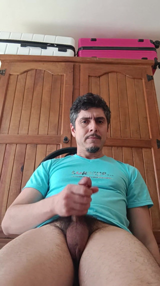 Masturbating My Big Cock to Videos