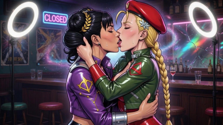 AI Porn: Cammy en Chun Li zoenen Ai