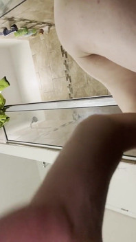 White Boi Bent Over on the Floor Using Big Dildo