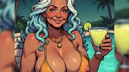 AI Porn: Tits Out Relaxing Poolside (ai Art)