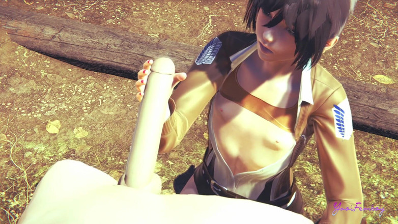 Yaoitube: On Titans Yaoi Femboy - Eren ngocok kontol dan fingering memeknya