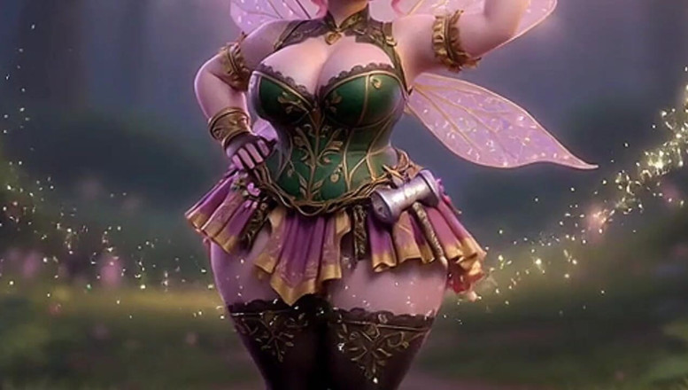 Animate golden: Thicc Pinkpheyri jaadoo ki chhari ke saath bare paimaane par...