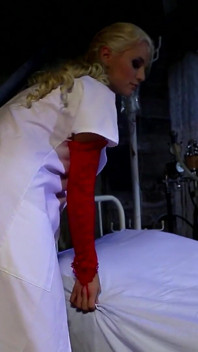 Hot blonde nurse sucks huge cocks and licks