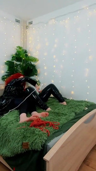 Backstage Video of Lesbian Fetish Fun. Pvc Clothes, Light Femdom, Tickling with Hitachi Magic Wand