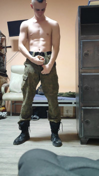 Army Boy Cum