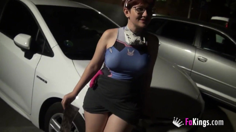 FAKings: Big titted Otaku babe Meraki blows cock in the streets...