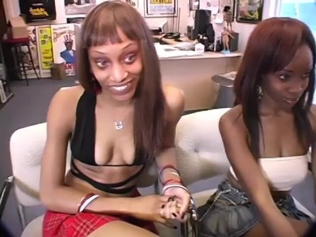 Hot Sex Party: Two skinny girls can suck cock in their mouth