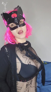 Ontrafel Mijn Plezier Met Mijn Kattenmasker En Natuurlijke Tieten