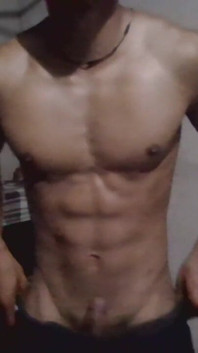 A Muscular Teen Boy Show His Body