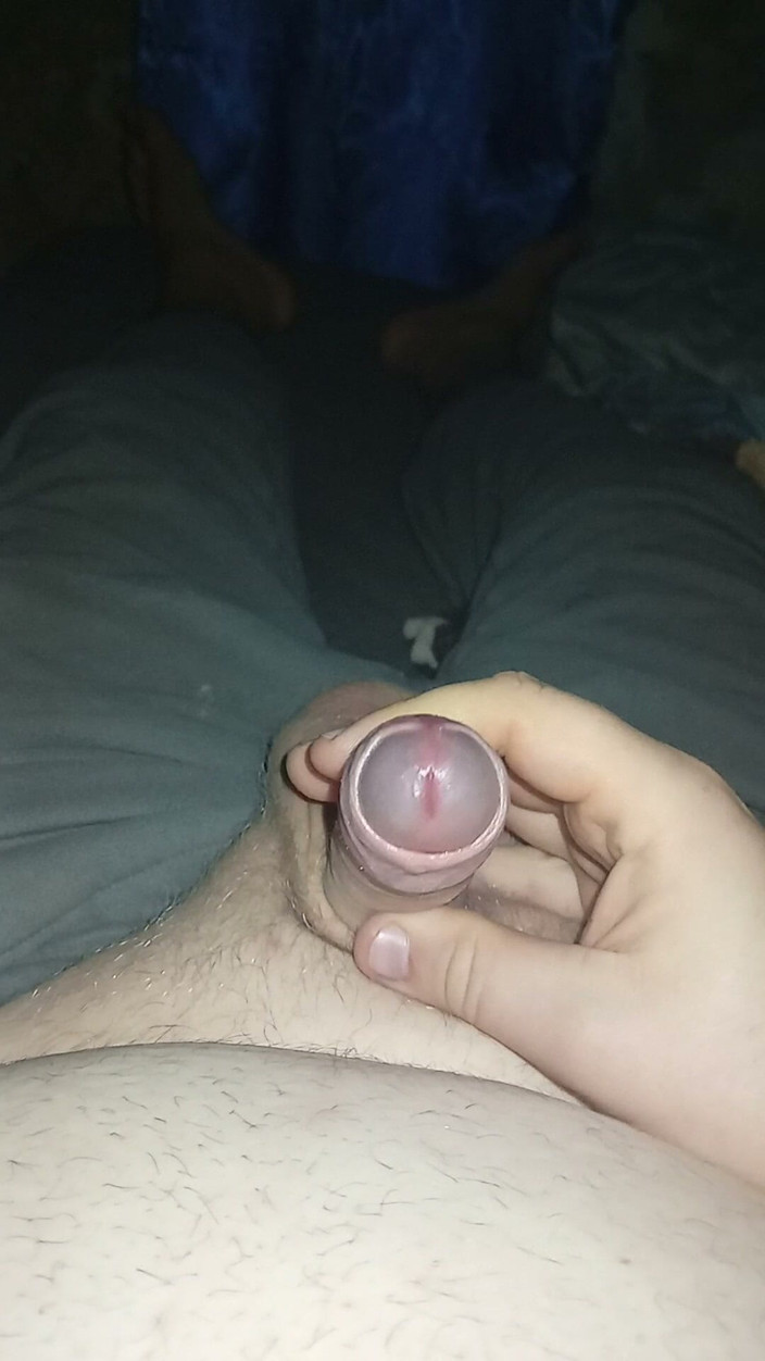 femnickboy: Fat gay jerking uncut cock but no cum