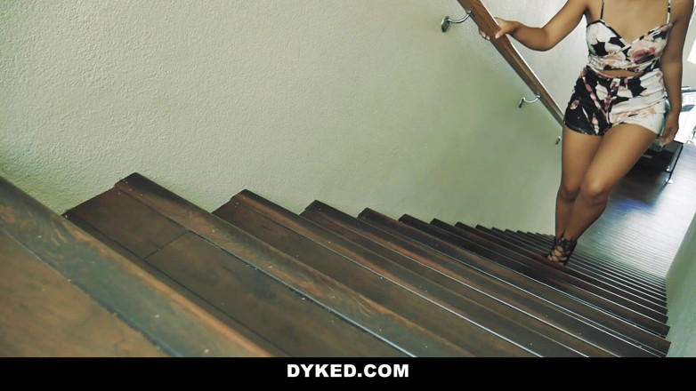 Dyked: Tall Latina goes muff-diving on cute brunette teen