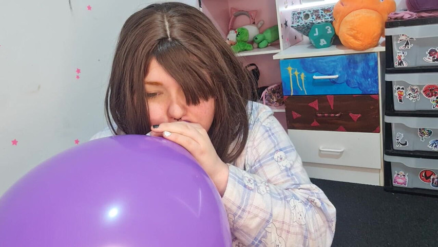 Girl Blowing up 3 Huge Balloons (Dramatic dumpster fire)