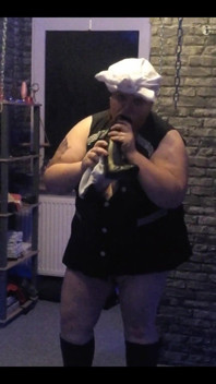 Sexy Housewife in a Lab Coat Cleans Intensively with Sexy Dildos