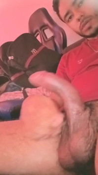 Latino Boy Masturbating His Big Uncut Cock