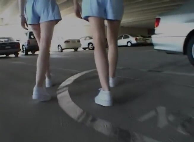 Content Candy: Two luscious teens sharing a hard cock