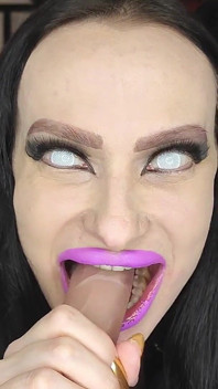 Hladová Zombie gotická čarodějnice kouše tvého ptáka POV