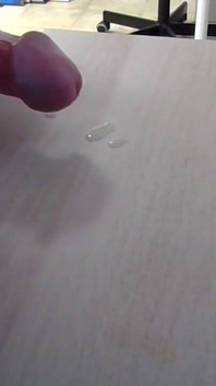 Jerking off alone with big cum shot finish on my desk