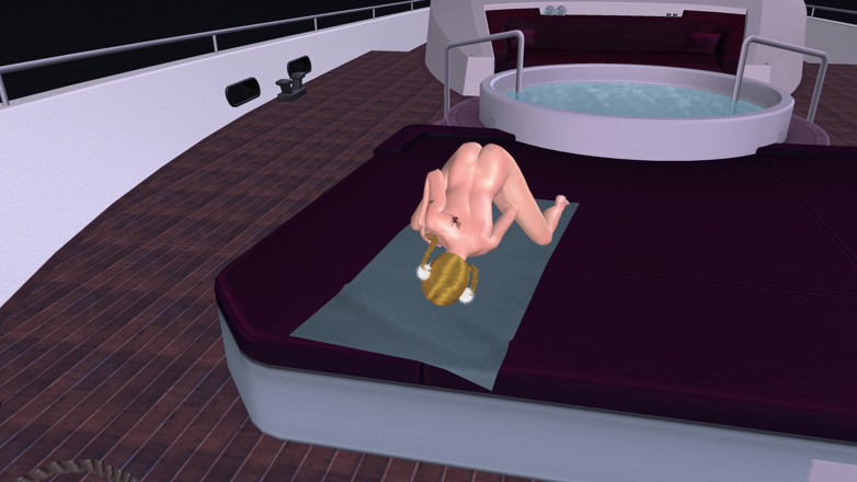RenderLust: Vacker blond tjej pressar bröst och fingrar röv och fitta 3D...