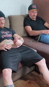 Stepfather Jerking off with His Stepson