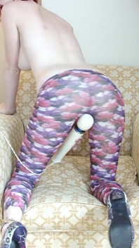 Teen Redhead in pantyhose gets off with her big Vibrator