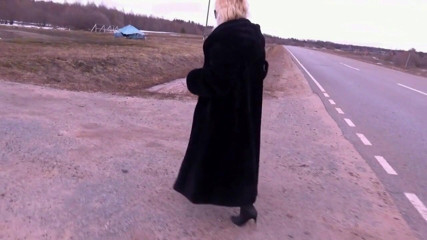Nylon-Heels: Business style, walk-in fur coat