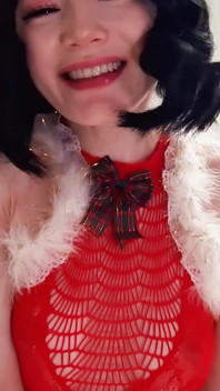 Neko Girl with Short Hair and Unshaved Pussy Is Happy to Fuck and Get Cum in Her Mouth on Christmas