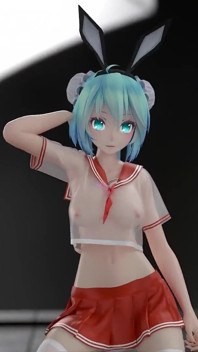 [mmd] Chocolate Cream Jk; Sexy College Girl Uniform; Ultra-short Skirt; White Stockings; Red-soled High Heels