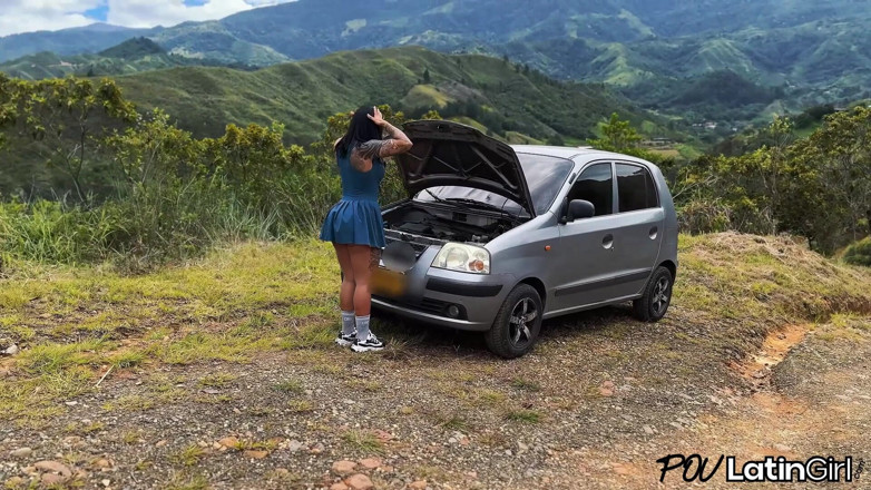POVLatinGirl: I Find a Fitness Girl with Her Broken Car and...