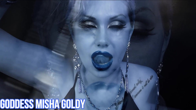 Goddess Misha Goldy: 迷人的眼神交流！操纵你并采取你虚弱的头脑是如此容易！