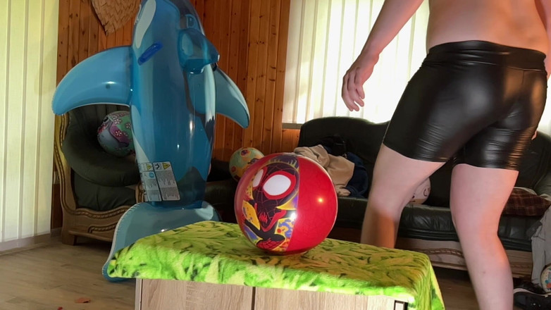 BeachBallsDuo: Quick Sit Pop! Bigbootylucy and Dragon Sit Popped 6 Beachballs! They...
