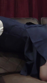 I Got Cum From Cunnilingus on All Fours. a Neat and Clean Schoolgirl in a Uniform Sucks Cock. Cowgirl Creampie on the Sofa.