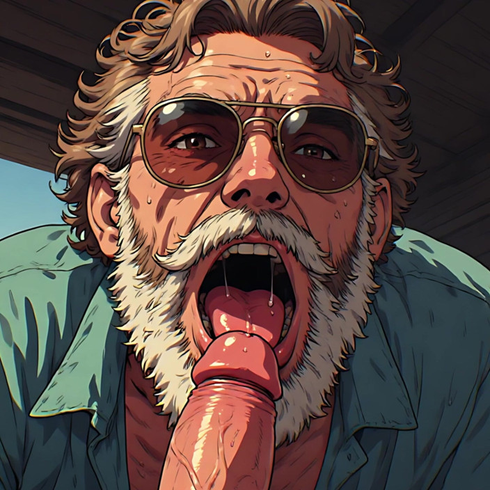 Erotic Man: Hunks Sucking in Aviators Art