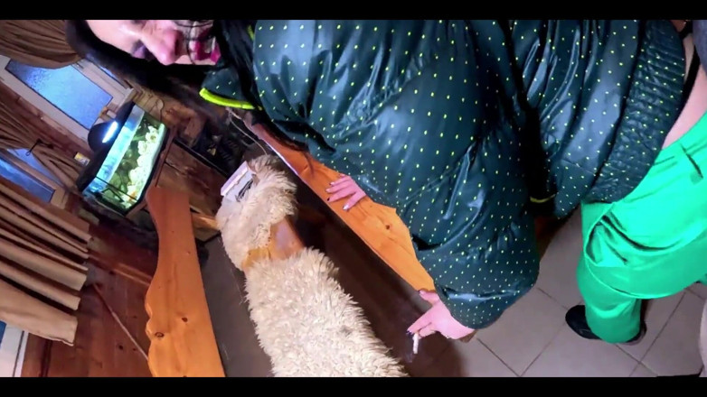 MilfyCalla: Green Downjacket Tease Smoking, Humiliation &amp; Messy Cum Play