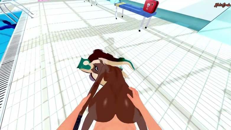 Hentai Smash: POV-fick marina Ida in einem pool, cowgirl-creampie - Splatoon Hentai