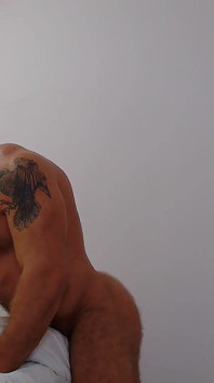 Athletic, Hairy Bear Flexing Muscle in Many Pose
