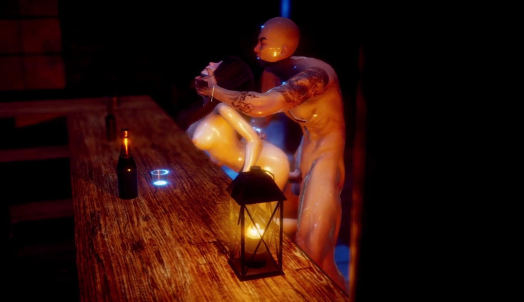 ExplicitXXX3D: hot beb baar kauntar par jhuk gee aur uski choot...