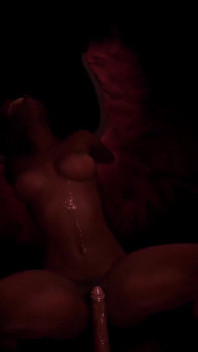 Holka s černým andělem má sex v POV | 3D porno