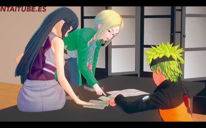 Yaoitube: Naruto Hentai 3D - naruto scopa Sakura sotto il tavolo mentre parla...