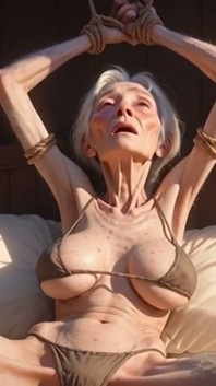 Old Granny Rope Bondage - Tight Pussy Needs to Be Filled