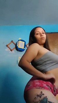 Big Ass Latina Girl Twerking in Booty Shorts