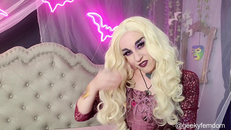 Geeky Femdom: Hocus pocus - trato de comer coño con una bruja