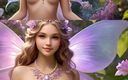 AI Girls: Beautiful Big Breasted Nude Elf Girl with Gentle Lilac Petals