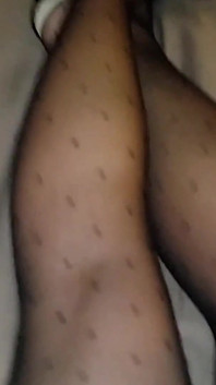 Moaning and Cuming Twice in Black Stayup Stockings