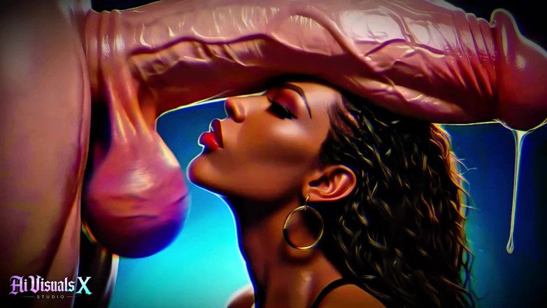 AI Visuals X: Big Boobs and Ass Ebony Goddesses - White Cock Worship Dark...