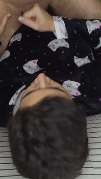 Handjob and Cum Mouthful Before Bed