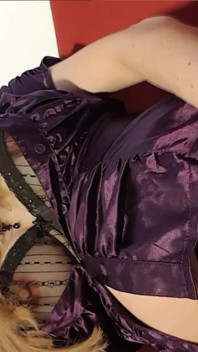 Tranny Cumshot in Nylon Pantyhose