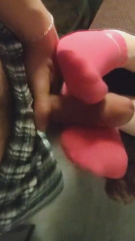 Roze sexy no-show enkel Nike sokken voetenbeurt sokbeurt - sok aftrekken blauwe enkelsokken klaarkomen