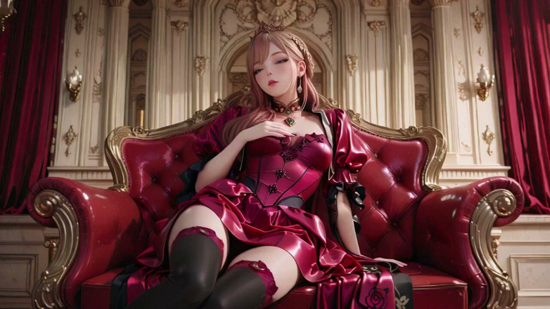 Seraphina Vale: Blonde königin in rot! Roses zwischen ihren beinen, reine weiße...