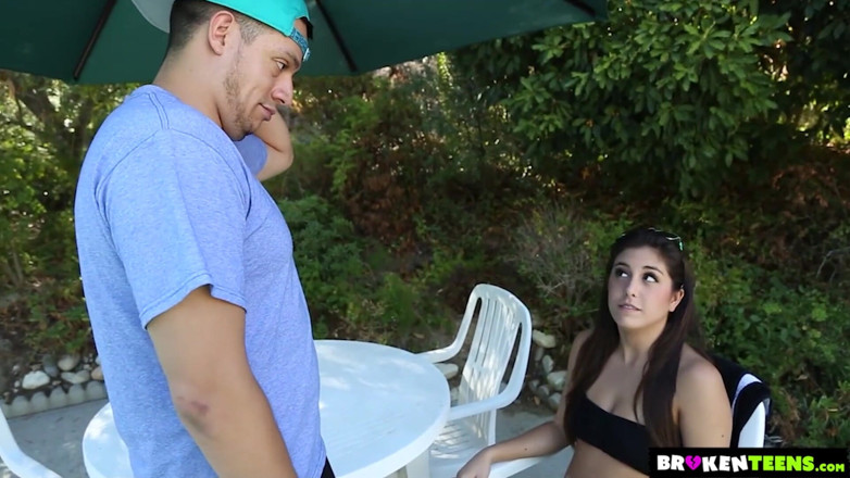 Broken teens: Broken teens - nasty facial for hottie Natalie Monroe