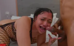 Big Ass Mixed Latina Freak Honey Tsunami Luv Squirting on BBC & Get Face Fuck